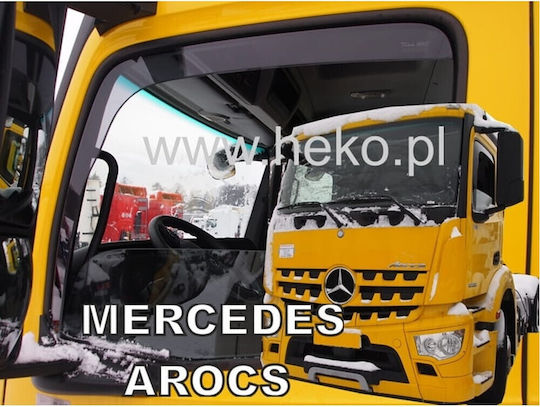 Heko Set of Windbreakers Front Trucks Dark Fime for Mercedes-Benz Actros MP4 2012+ 2pcs