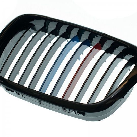 BMW 5 E39 1996.01-2003 Autostoßstangen Schwarz Glänzend Set 2 Stück 3 Farbige Streifen Tuning Rechts Links