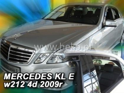 Heko Set of Windbreakers Front and Rear Car Dark Fime for Mercedes-Benz E Class 4pcs