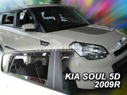 Heko Set of Windbreakers Front and Rear Car Dark Fime for Kia Soul 4pcs