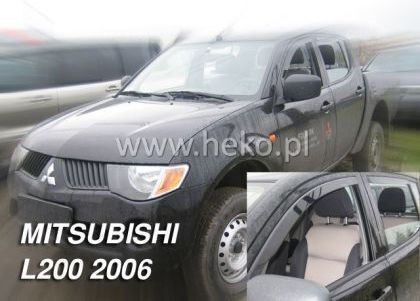 Heko Set of Windbreakers Front and Rear Car Dark Fime for Fiat Fullback Mitsubishi L200 4pcs