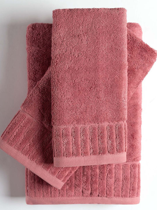 Silk Fashion Bath Towel Melodia 50x100cm Terracotta Weight 600gsm