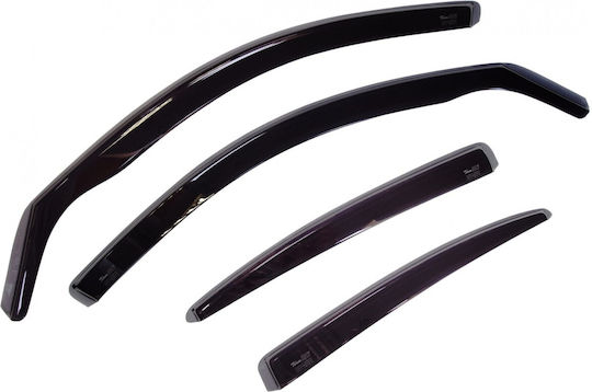 Heko Set of Windbreakers Front and Rear Car Dark Fime for Kia Stinger 4pcs