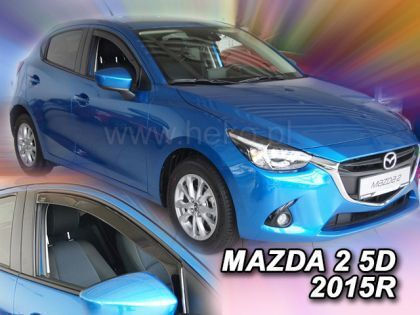Heko Set of Windbreakers Front and Rear Car Dark Fime for Mazda 2 4pcs
