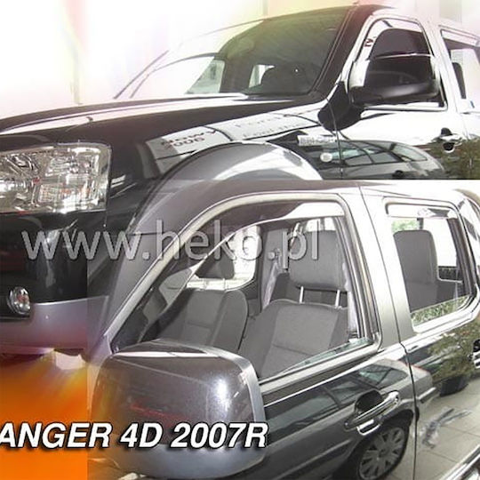 Heko Set of Windbreakers Front Car Dark Fime for Ford Ranger 2pcs