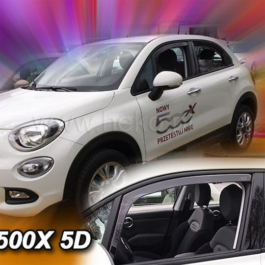 Heko Set of Windbreakers Front Car Dark Fime for Fiat 500 2pcs