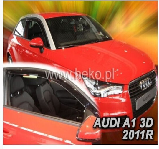 Heko Set of Windbreakers Front Car Dark Fime for Audi A1 3D 2010 2pcs