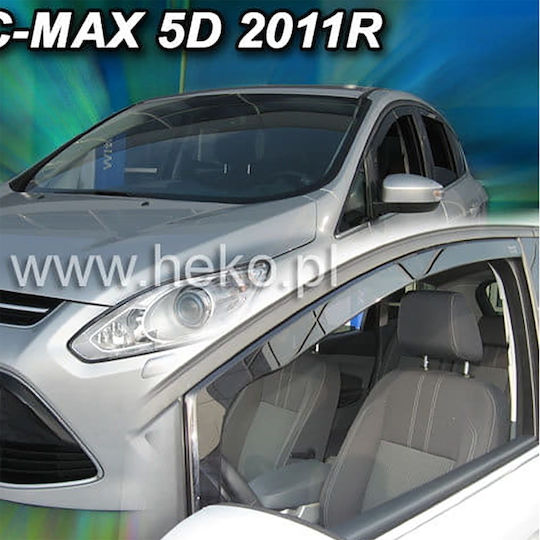 Heko Set of Windbreakers Front Car Dark Fime for Ford C-Max 2pcs