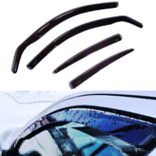 Heko Set of Windbreakers Front and Rear Car Dark Fime for Peugeot 3008 4pcs