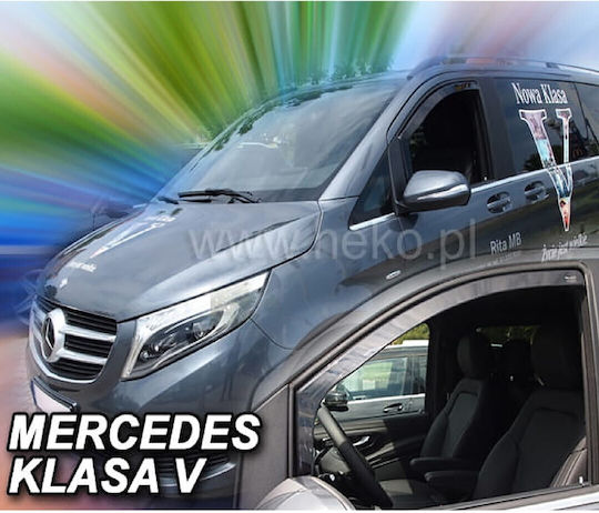 Heko Set Car Windbreakers Front Dark Fime for Mercedes-Benz Vito 2014 2 Pieces