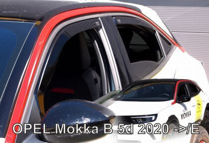 Heko Set of Windbreakers Front and Rear Car Dark Fime for Opel Mokka B 5D 2020+ / Mokka-e 5D 2020+ 4pcs