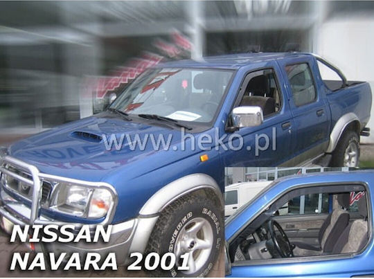 Heko Set of Windbreakers Front Car Dark Fime for Nissan Navara / PickUp D22 2001-2005 2pcs