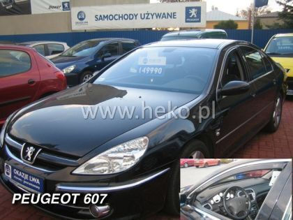 Heko Set of Windbreakers Front Car Dark Fime for Peugeot 607 2pcs