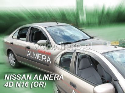 Heko Set of Windbreakers Front Car Dark Fime for Nissan Almera N16 4/5D 2000+ 2pcs