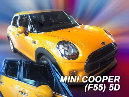 Heko Set of Windbreakers Front and Rear Car Dark Fime for Mini Cooper F55 2014 4pcs