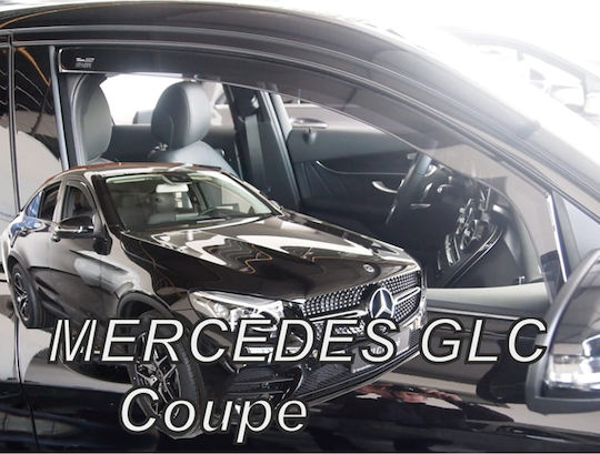 Heko Set of Windbreakers Front Car Dark Fime for Mercedes-Benz GLC 2pcs
