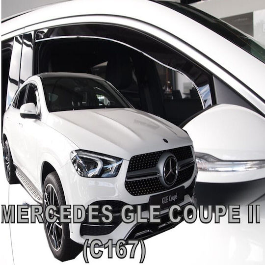Heko Set of Windbreakers Front Car Dark Fime for Mercedes-Benz GLE 2pcs
