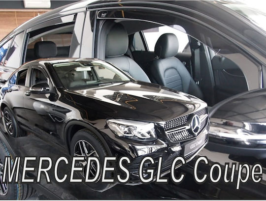 Heko Set of Windbreakers Front and Rear Car Dark Fime for Mercedes-Benz GLC 4pcs