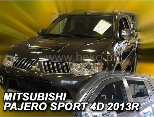 Heko Set of Windbreakers Front and Rear Car Dark Fime for Mitsubishi Pajero 4pcs