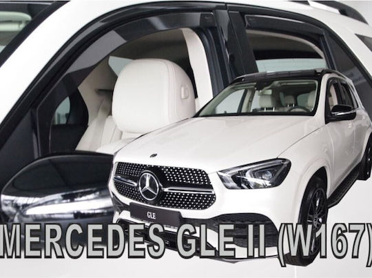 Heko Set of Windbreakers Front and Rear Car Dark Fime for Mercedes-Benz GLE 4pcs
