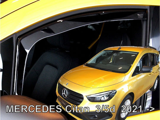 Heko Set of Windbreakers Front Car Dark Fime for Mercedes-Benz Citan II 2021 3/5D 2pcs