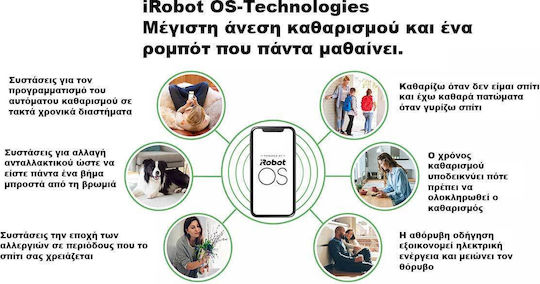 iRobot Roomba Combo I8 Σκούπα Ρομπότ με Οπτική Χαρτογράφηση Ασημί