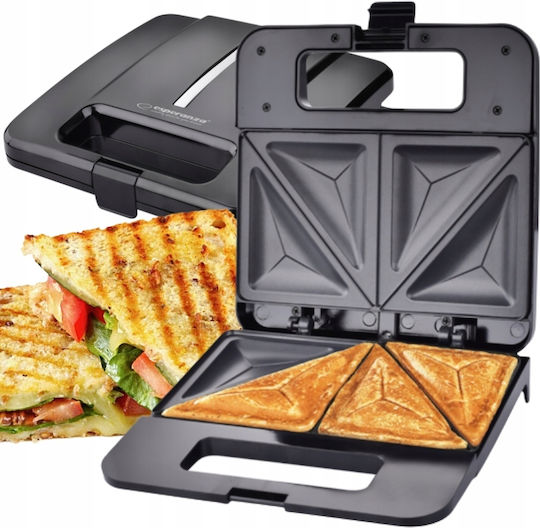 Esperanza Sandwich Maker for for 2 Sandwiches Sandwiches 1000W Black