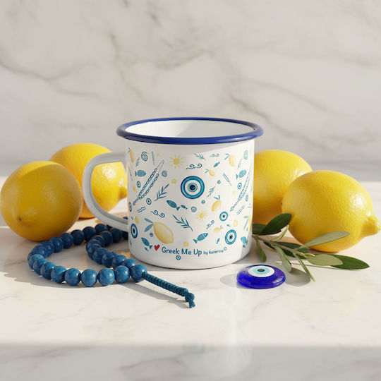 Enamel Mug Greek Me Up 360ml Greece Tct11310