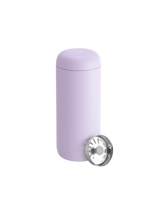 Ceramic Mug with Lid Purple 355ml