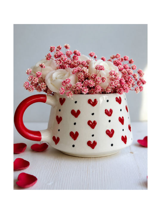 Hearts Mug Ceramic Red