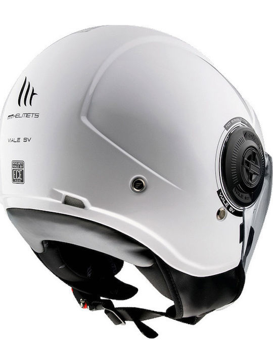 MT Viale SV White Gloss Motorcycle Helmet Jet ECE 22.06 1150gr with Sunvisor