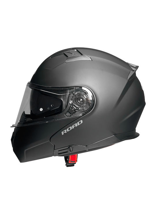 Pilot Road II Matt Black Motorradhelm Aufklappbar ECE 22.06 1600gr mit Sonnenblende
