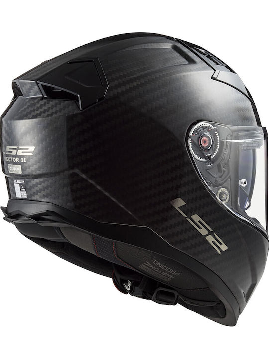 LS2 FF811 Vector II Solid Carbon Motorcycle Helmet Full Face ECE 22.06 1500gr with Pinlock and Sun Visor