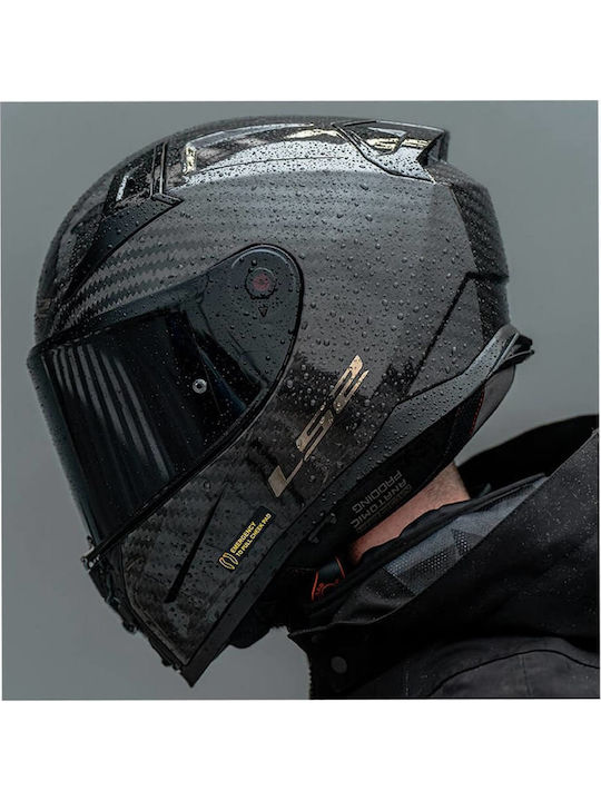 LS2 FF811 Vector II Solid Carbon Motorcycle Helmet Full Face ECE 22.06 1500gr with Pinlock and Sun Visor