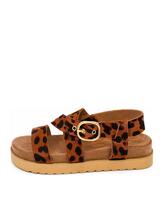 Дамски Сандали Flatforms Кафяви SI-5232-26FL-ЛЕОПАРД