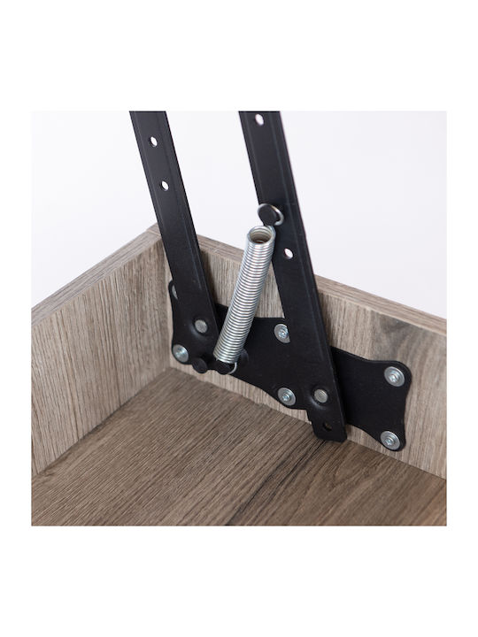 Rectangular Central Smart Wooden Coffee Table with Lifting Mechanism Grey W110xD70xH39cm