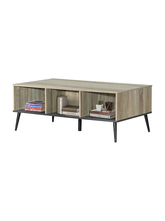 Masa De Cafea Centrală Rectangulară Din Lemn Masiv Sonoma Culoare Antracit M121xL60xÎ44,5cm