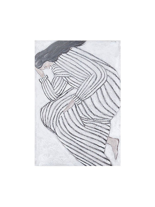 Canvas Painting Female Figure White-Black 60x3.8x90cm
