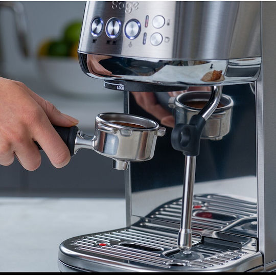 Sage Μηχανή Espresso 1600W Πίεσης 9bar Ασημί SES500BSS