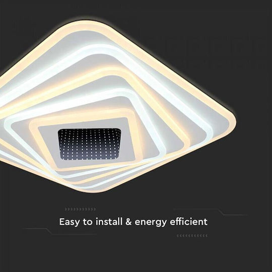 V-TAC Deckenleuchte 50cm Weiß mit Integrierter LED und Fernbedienung
