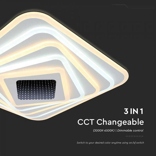 V-TAC Deckenleuchte 50cm Weiß mit Integrierter LED und Fernbedienung