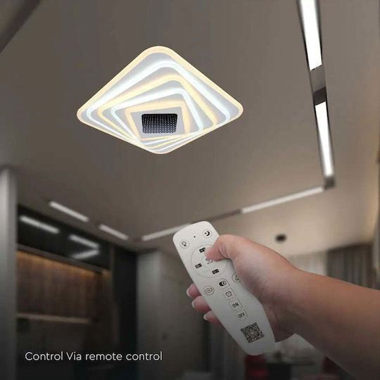V-TAC Deckenleuchte 50cm Weiß mit Integrierter LED und Fernbedienung