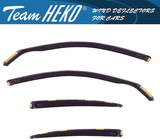 Heko Set of Windbreakers Front and Rear Car Dark Fime for Peugeot 2008 5D 2019+ / 2008E 5D 2019+ 4pcs