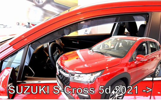 Heko Set of Windbreakers Front and Rear Car Dark Fime for Suzuki SX4 S-Cross 5D 2021 4pcs
