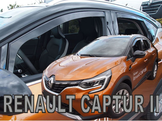 Heko Set of Windbreakers Front and Rear Car Dark Fime for Renault Captur 4pcs