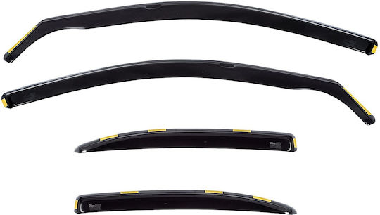 Heko Set of Windbreakers Front and Rear Car Dark Fime for Skoda Octavia III 5D 2013 LTB 4pcs