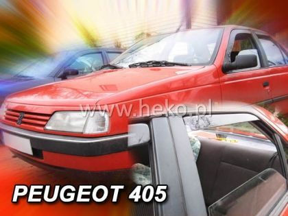 Heko Set of Windbreakers Front and Rear Car Dark Fime for Peugeot 405 4pcs