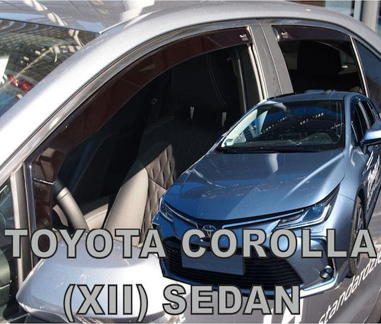 Heko Set of Windbreakers Front and Rear Car Dark Fime for Toyota Corolla 4pcs