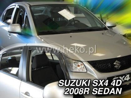 Heko Set of Windbreakers Front and Rear Car Dark Fime for Suzuki SX4 4pcs