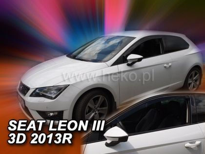 Heko Set of Windbreakers Front Car Dark Fime for Seat Leon 2pcs